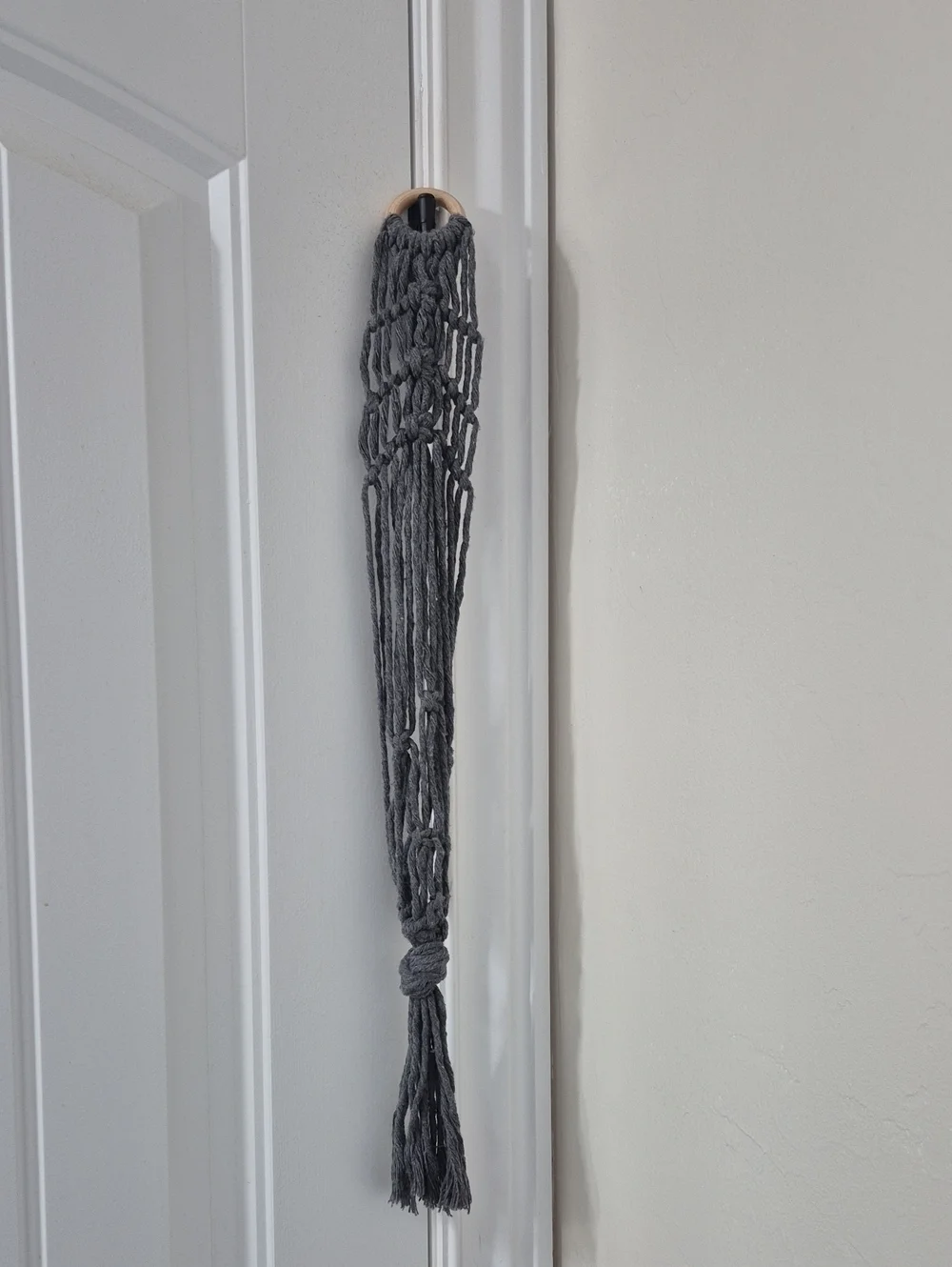Handmade Gray Macrame Wall Hanging